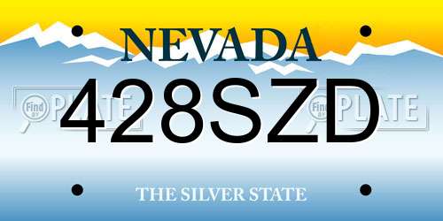 428SZD Nevada License Plate