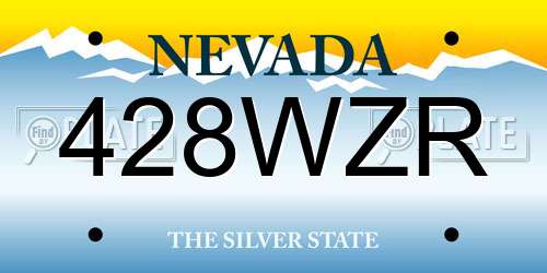 428WZR Nevada License Plate