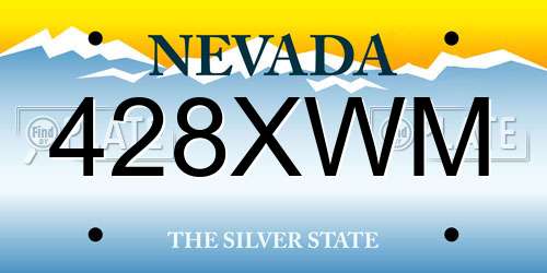 428XWM Nevada License Plate