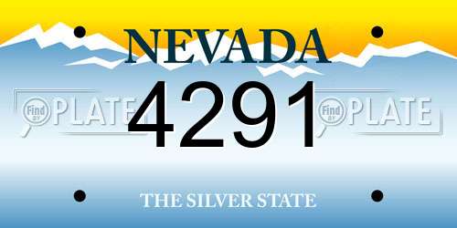 4291 Nevada License Plate