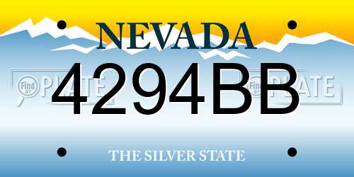 4294BB Nevada License Plate