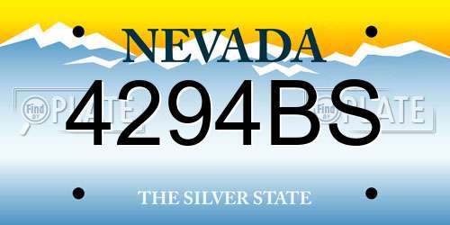 4294BS Nevada License Plate