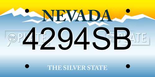 4294SB Nevada License Plate
