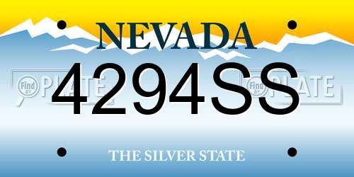 4294SS Nevada License Plate
