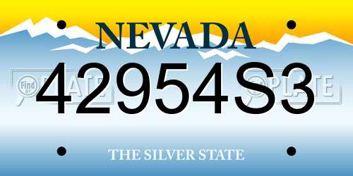 42954S3 Nevada License Plate
