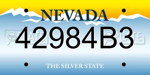 42984B3 Nevada License Plate