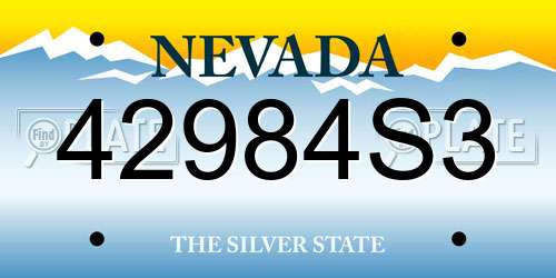 42984S3 Nevada License Plate