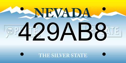 429AB8 Nevada License Plate