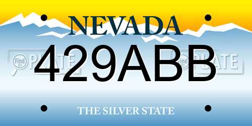 429ABB Nevada License Plate