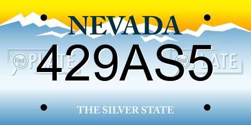429AS5 Nevada License Plate