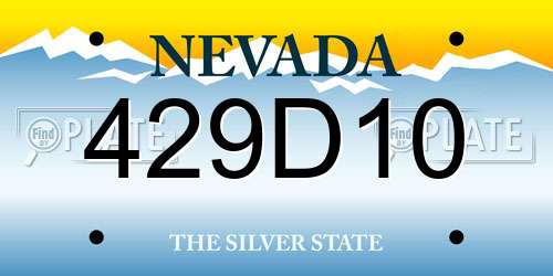 429D10 Nevada License Plate