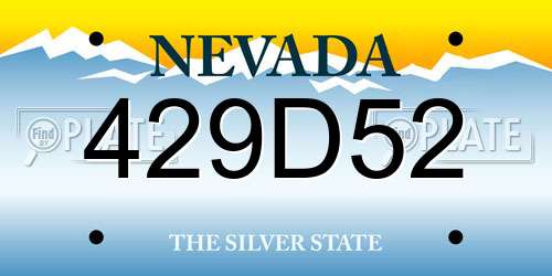 429D52 Nevada License Plate