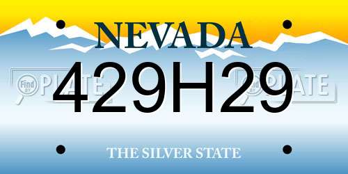 429H29 Nevada License Plate