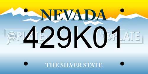 429K01 Nevada License Plate