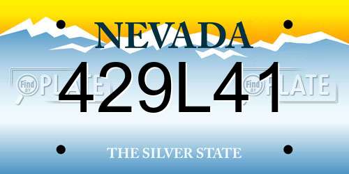 429L41 Nevada License Plate