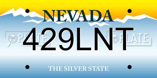 429LNT Nevada License Plate