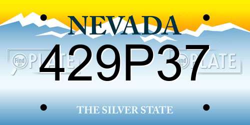 429P37 Nevada License Plate