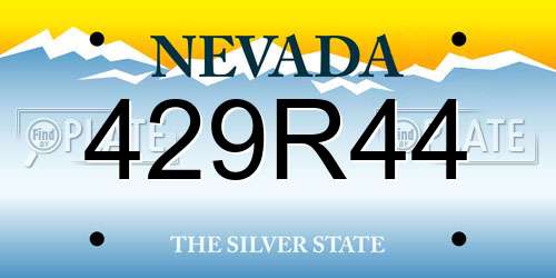 429R44 Nevada License Plate
