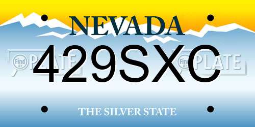 429SXC Nevada License Plate
