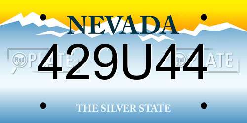 429U44 Nevada License Plate