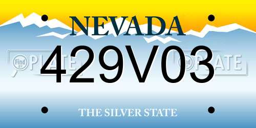 429V03 Nevada License Plate