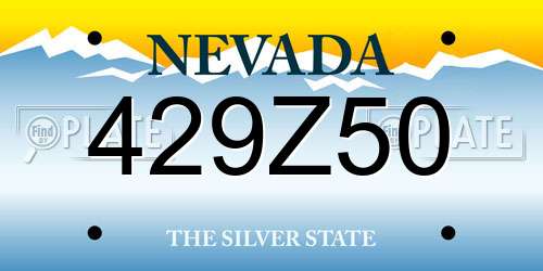 429Z50 Nevada License Plate