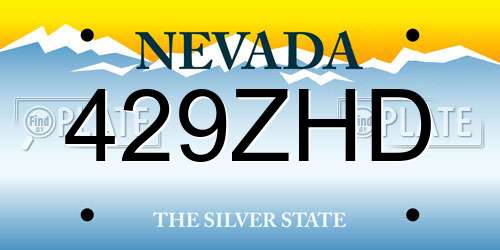 429ZHD Nevada License Plate