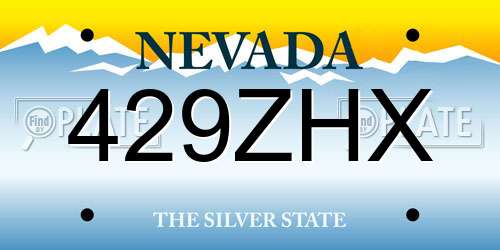 429ZHX Nevada License Plate