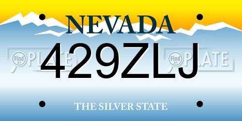 429ZLJ Nevada License Plate