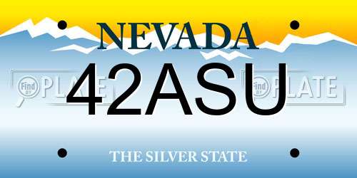 42ASU Nevada License Plate