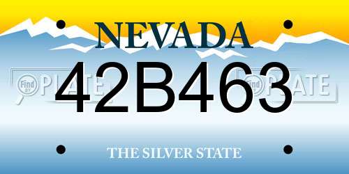 42B463 Nevada License Plate