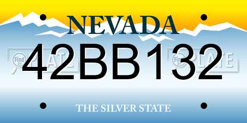 42BB132 Nevada License Plate