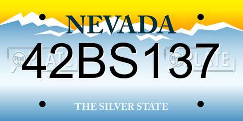 42BS137 Nevada License Plate