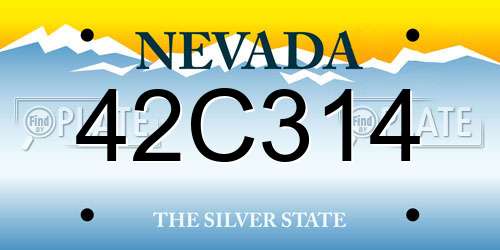 42C314 Nevada License Plate