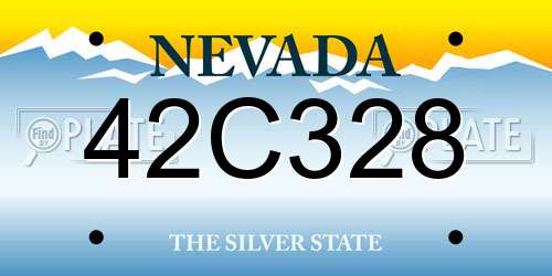 42C328 Nevada License Plate
