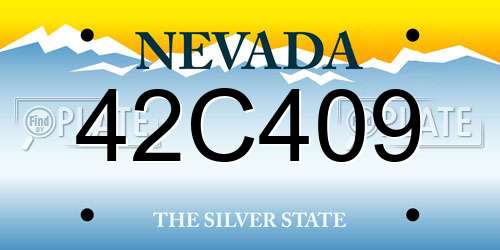 42C409 Nevada License Plate