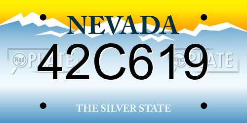 42C619 Nevada License Plate