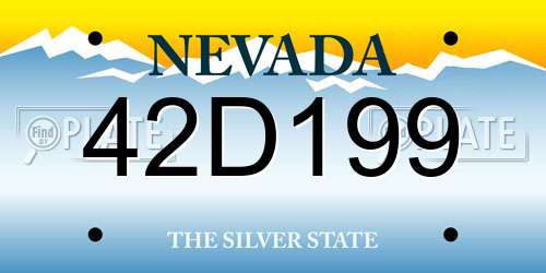 42D199 Nevada License Plate