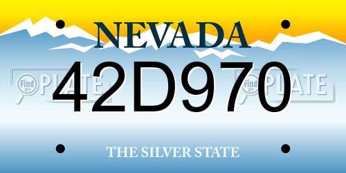 42D970 Nevada License Plate