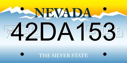 42DA153 Nevada License Plate