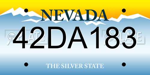 42DA183 Nevada License Plate