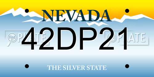 42DP21 Nevada License Plate