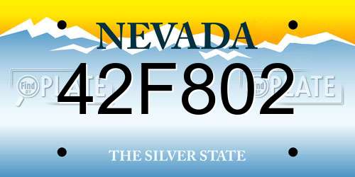 42F802 Nevada License Plate