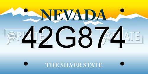 42G874 Nevada License Plate