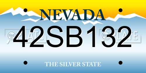 42SB132 Nevada License Plate