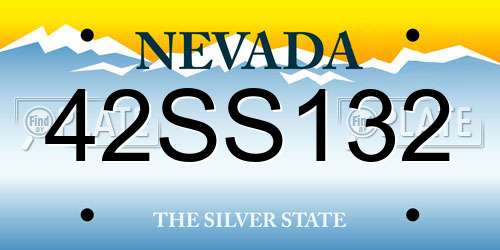 42SS132 Nevada License Plate
