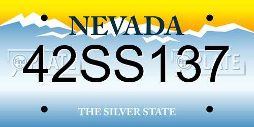 42SS137 Nevada License Plate
