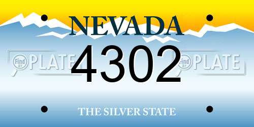 4302 Nevada License Plate