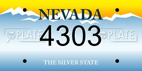 4303 Nevada License Plate