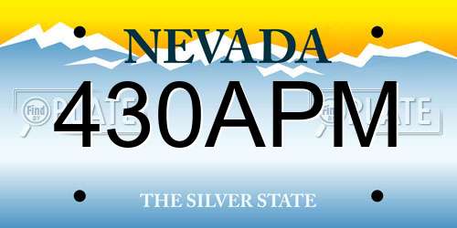 430APM Nevada License Plate